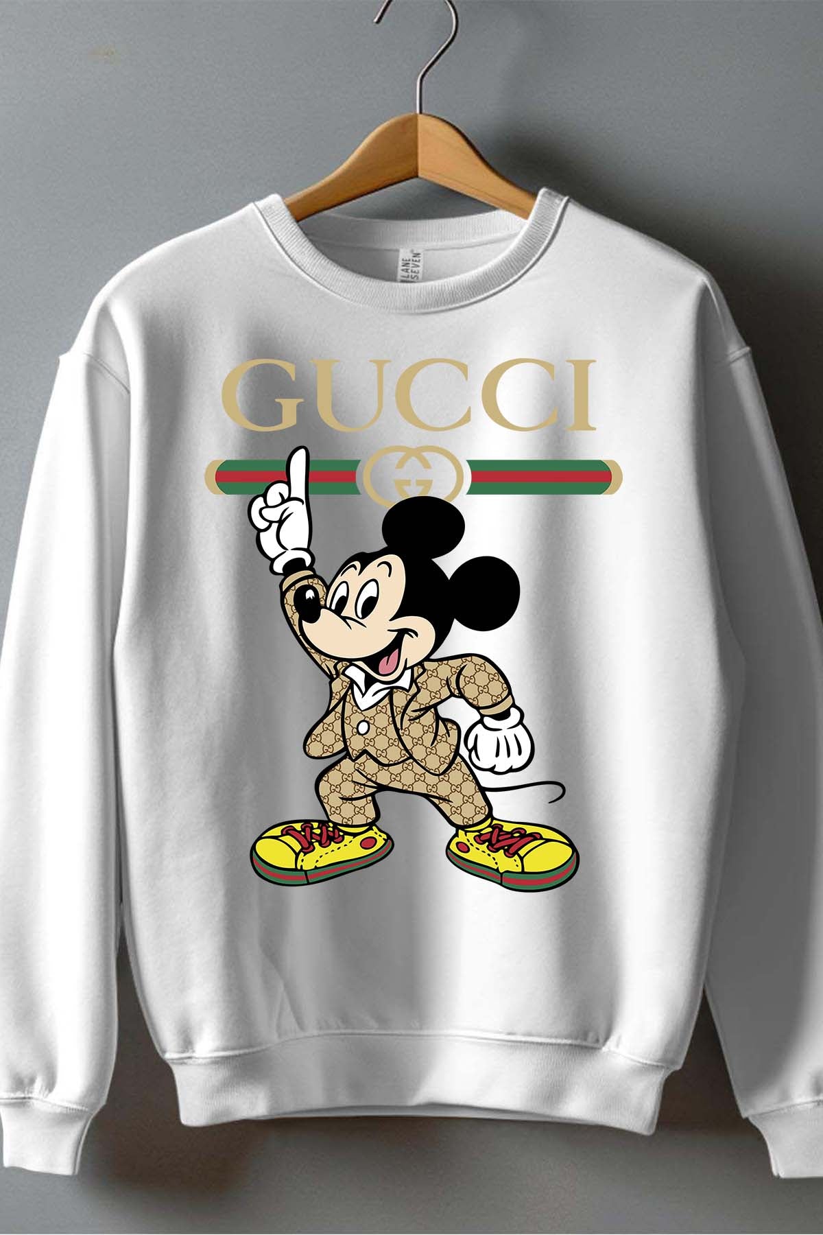 COULEUR:Blanc|Sweat Col Rond Garçon | Mickey gucci Grease Blanc