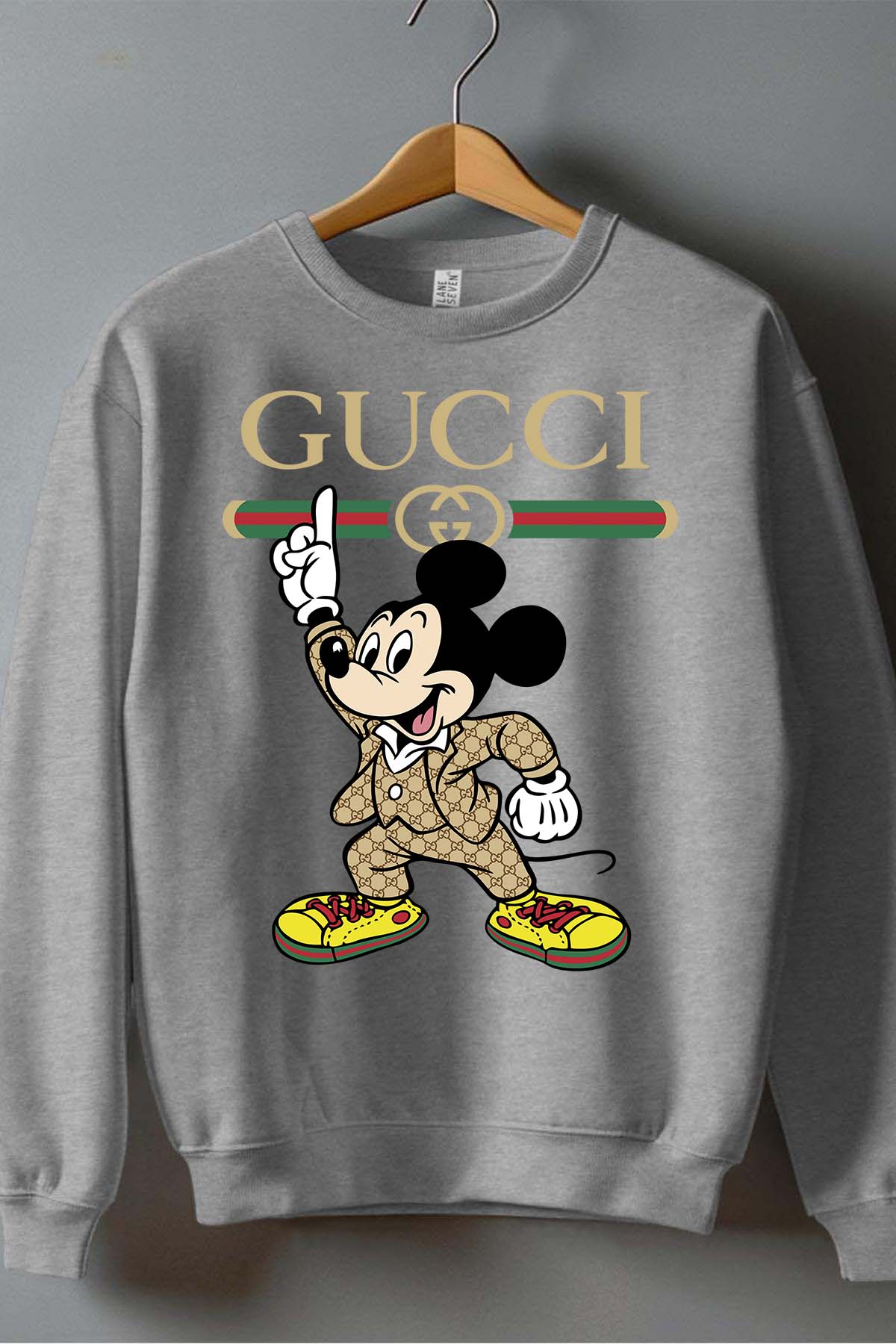 COULEUR:Gris|Sweat Col Rond Garçon | Mickey gucci Grease Gris