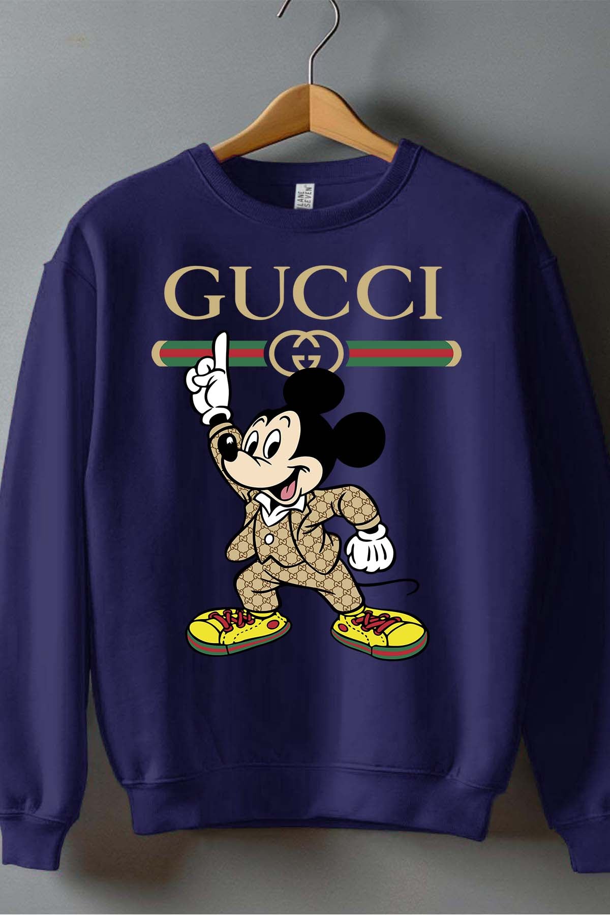 COULEUR:Marine|Sweat Col Rond Garçon | Mickey gucci Grease Marine