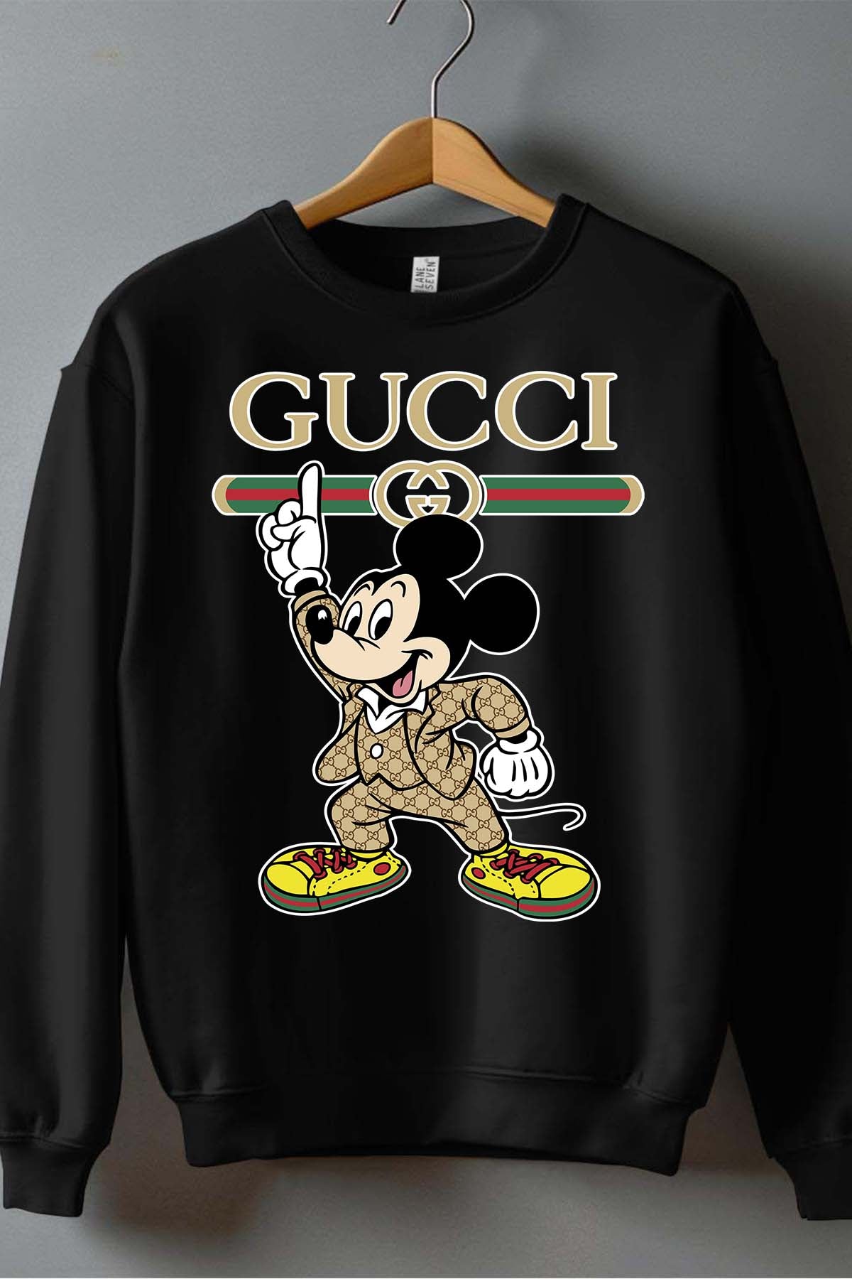 COULEUR:Noir|Sweat Col Rond Garçon | Mickey gucci Grease Noir