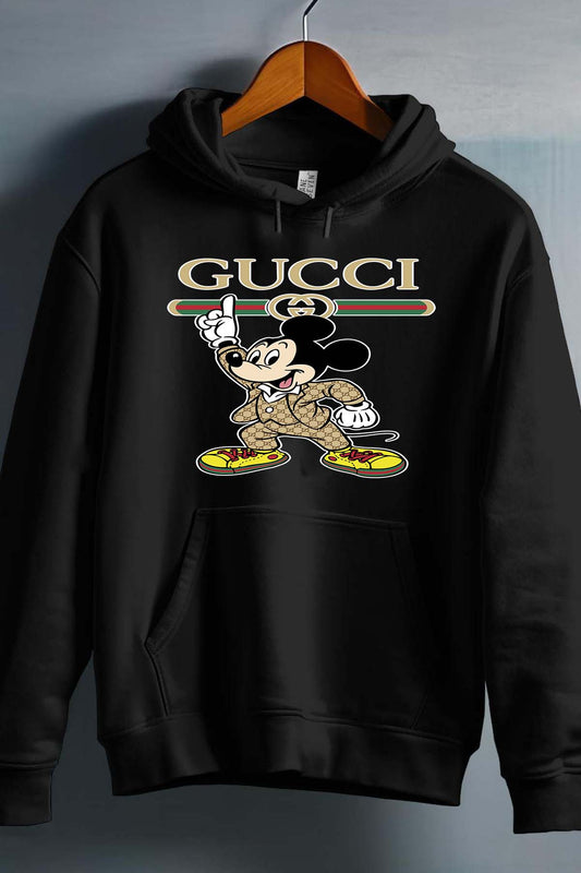 COULEUR:Noir|Sweat Capuche Fille | Mickey gucci Grease Noir