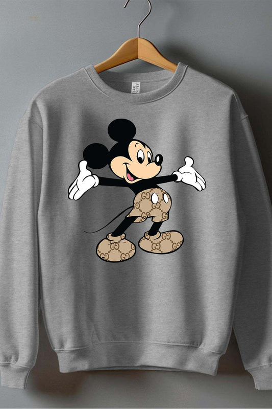 COULEUR:Gris|Sweat Col Rond Garçon | Mickey gucci Hello Gris