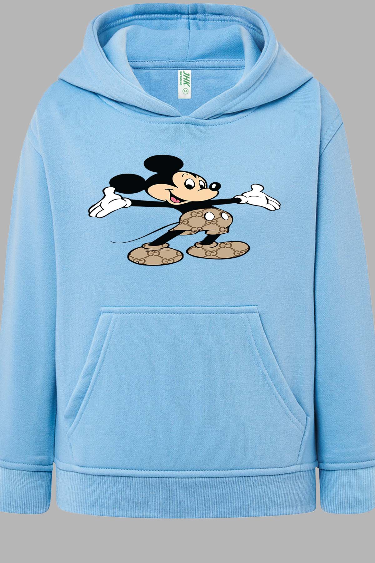 COULEUR:Bleu Ciel|Sweat Capuche Fille | Mickey gucci Hello Bleu Ciel