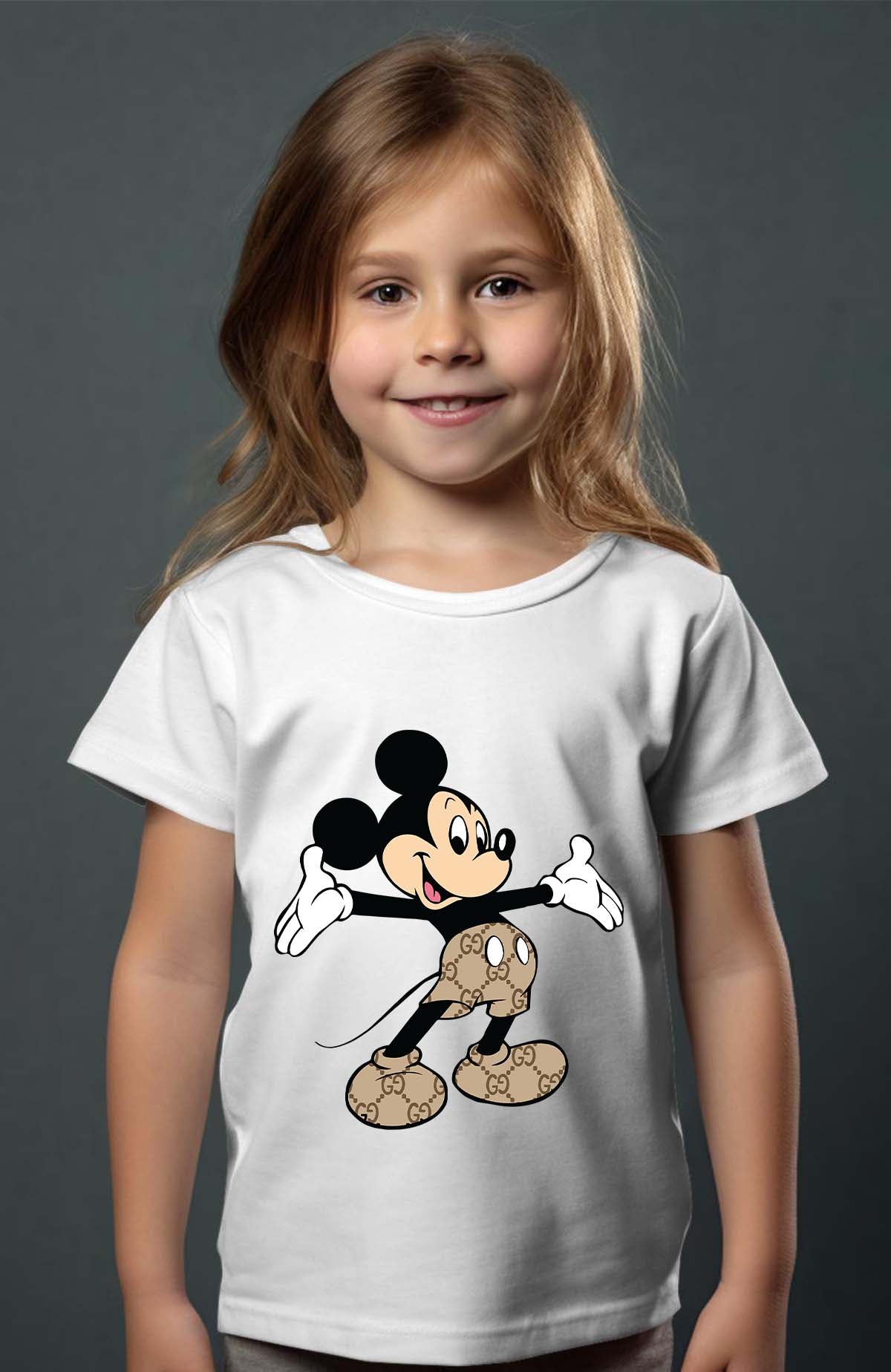 COULEUR:Blanc|T-shirt Fille | Mickey gucci Hello Blanc