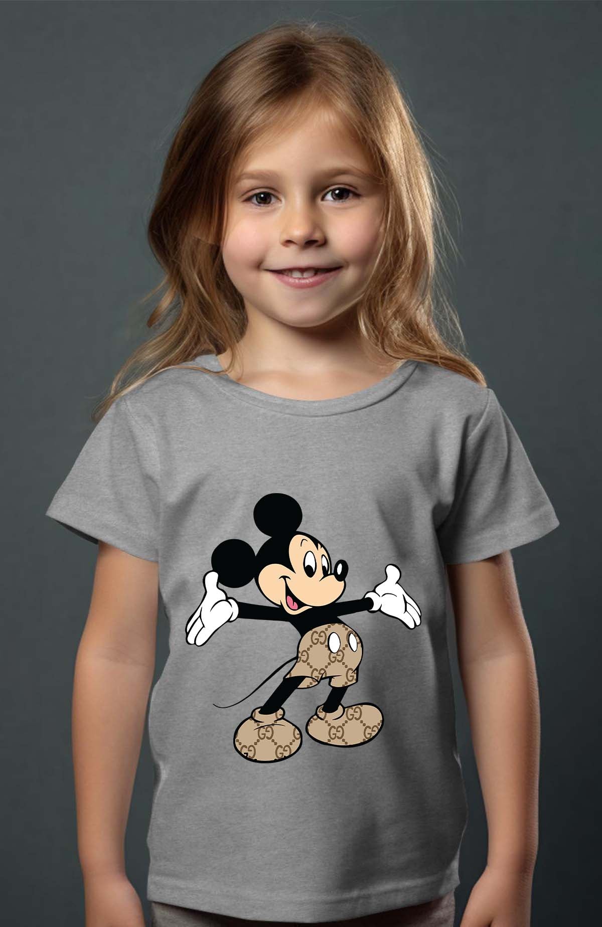 COULEUR:Gris|T-shirt Fille | Mickey gucci Hello Gris