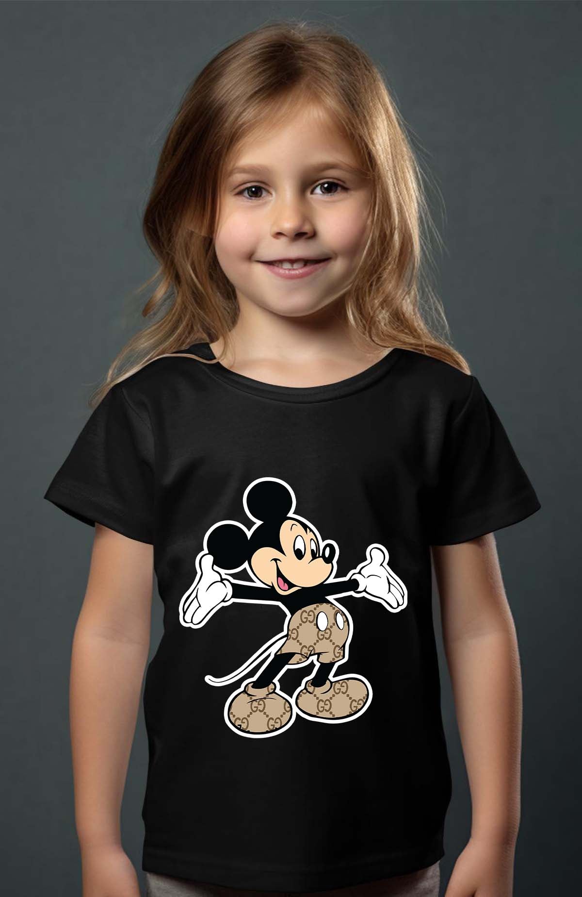 COULEUR:Noir|T-shirt Fille | Mickey gucci Hello Noir