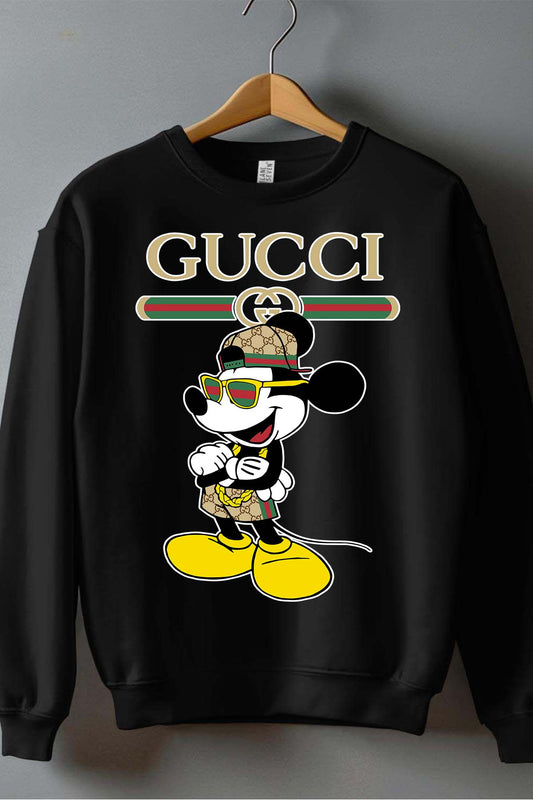 COULEUR:Noir|Sweat Col Rond Garçon | Mickey gucci Hip hop Noir