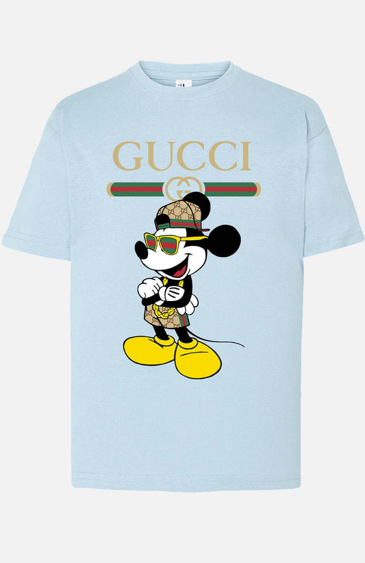 COULEUR:Bleu Ciel|T-shirt Garçon | Mickey gucci Hip hop Bleu Ciel