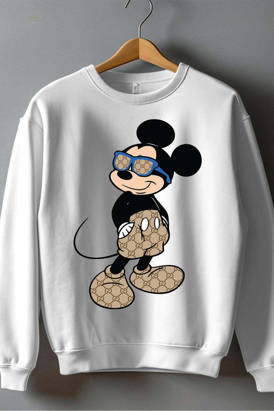 COULEUR:Blanc|Sweat Col Rond Garçon | Mickey gucci Stylee Blanc