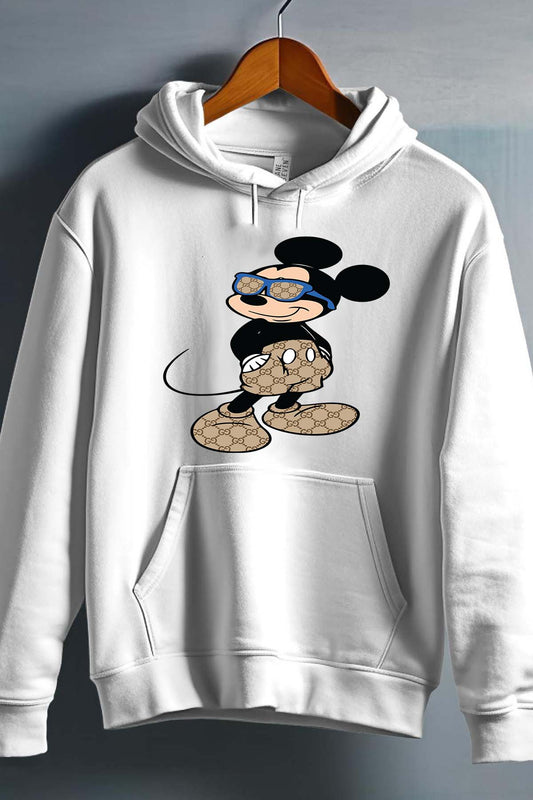 COULEUR:Blanc|Sweat Capuche Fille | Mickey gucci Stylee Blanc