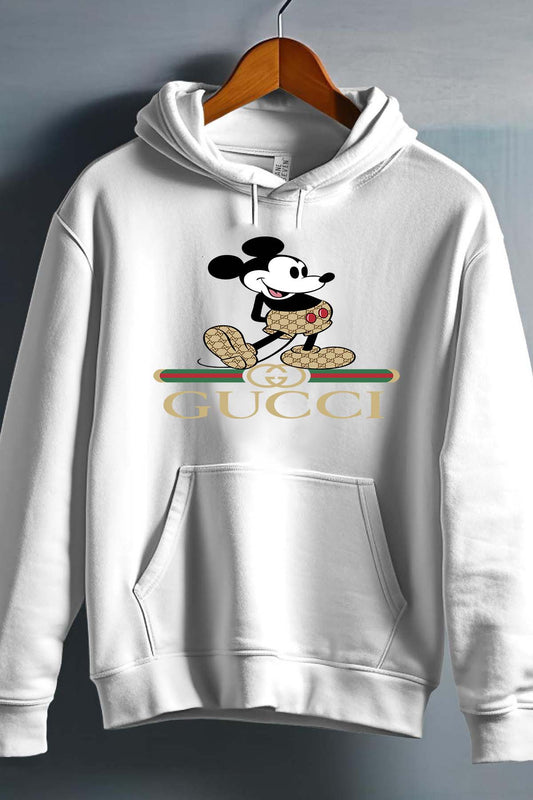 COULEUR:Blanc|Sweat Capuche Fille | Mickey gucci Wait Blanc