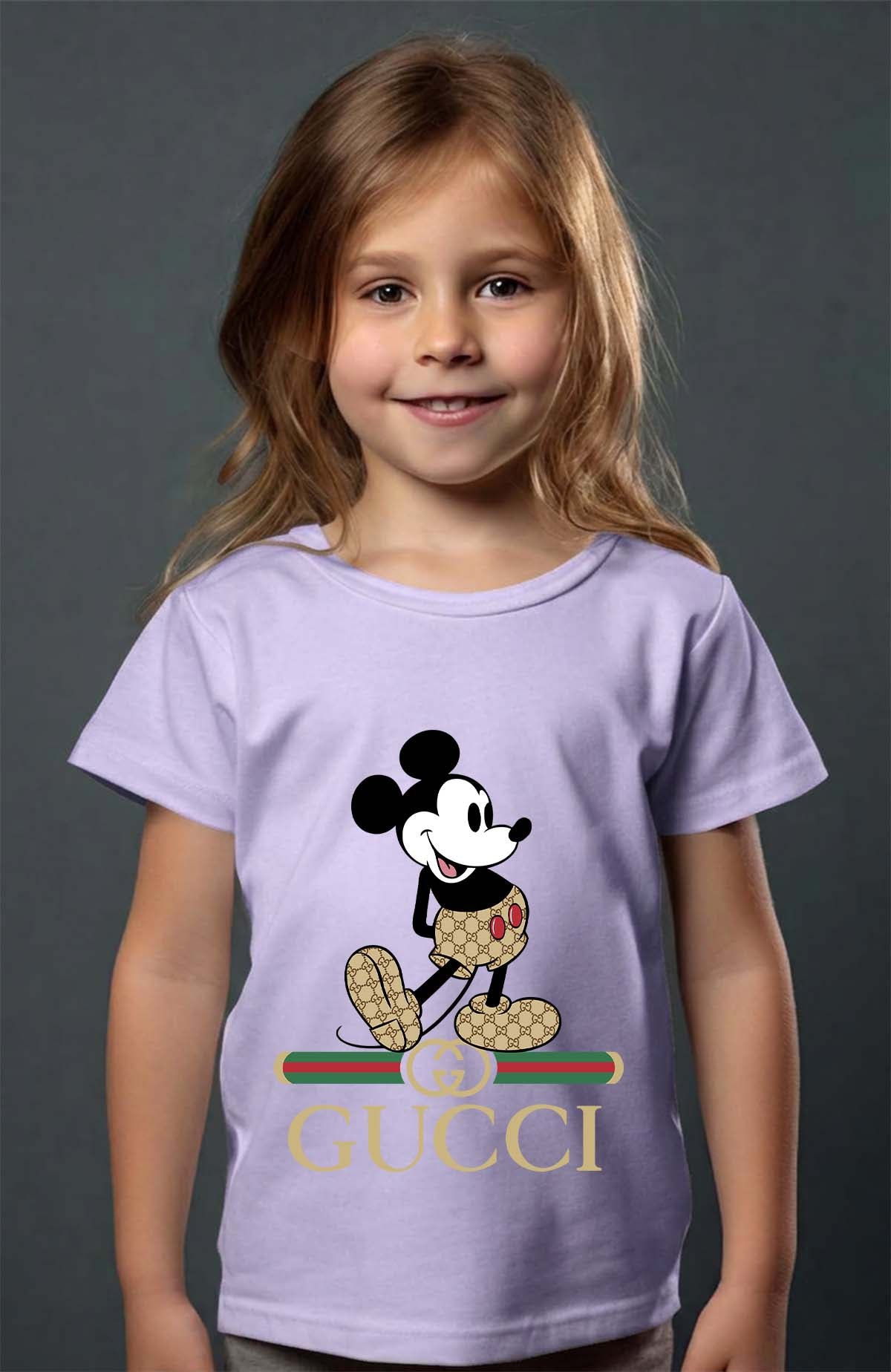 COULEUR:Violet|T-shirt Fille | Mickey gucci Wait Violet