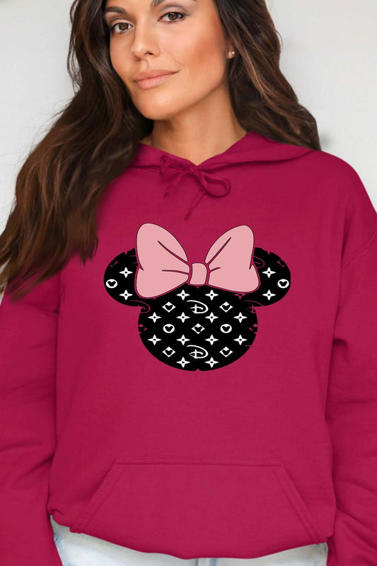 COULEUR:Bordeaux|Sweat Capuche Femme | Minnie Inspi Bordeaux