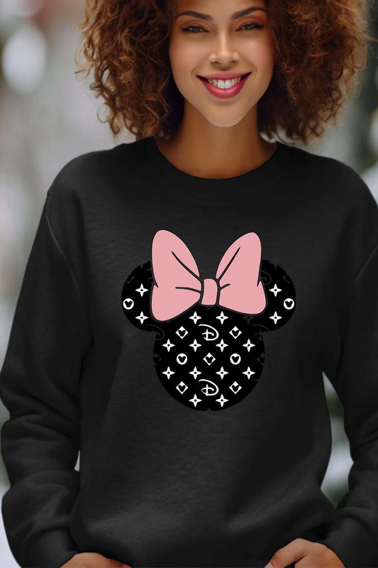 COULEUR:Noir|Sweat Col Rond Femme | Minnie Inspi Noir