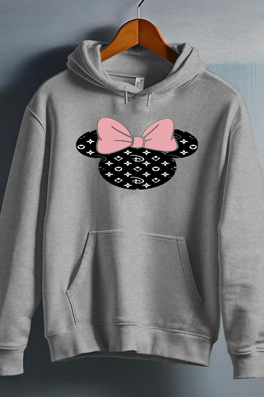 COULEUR:Gris|Sweat Capuche Fille | Minnie Inspi Gris