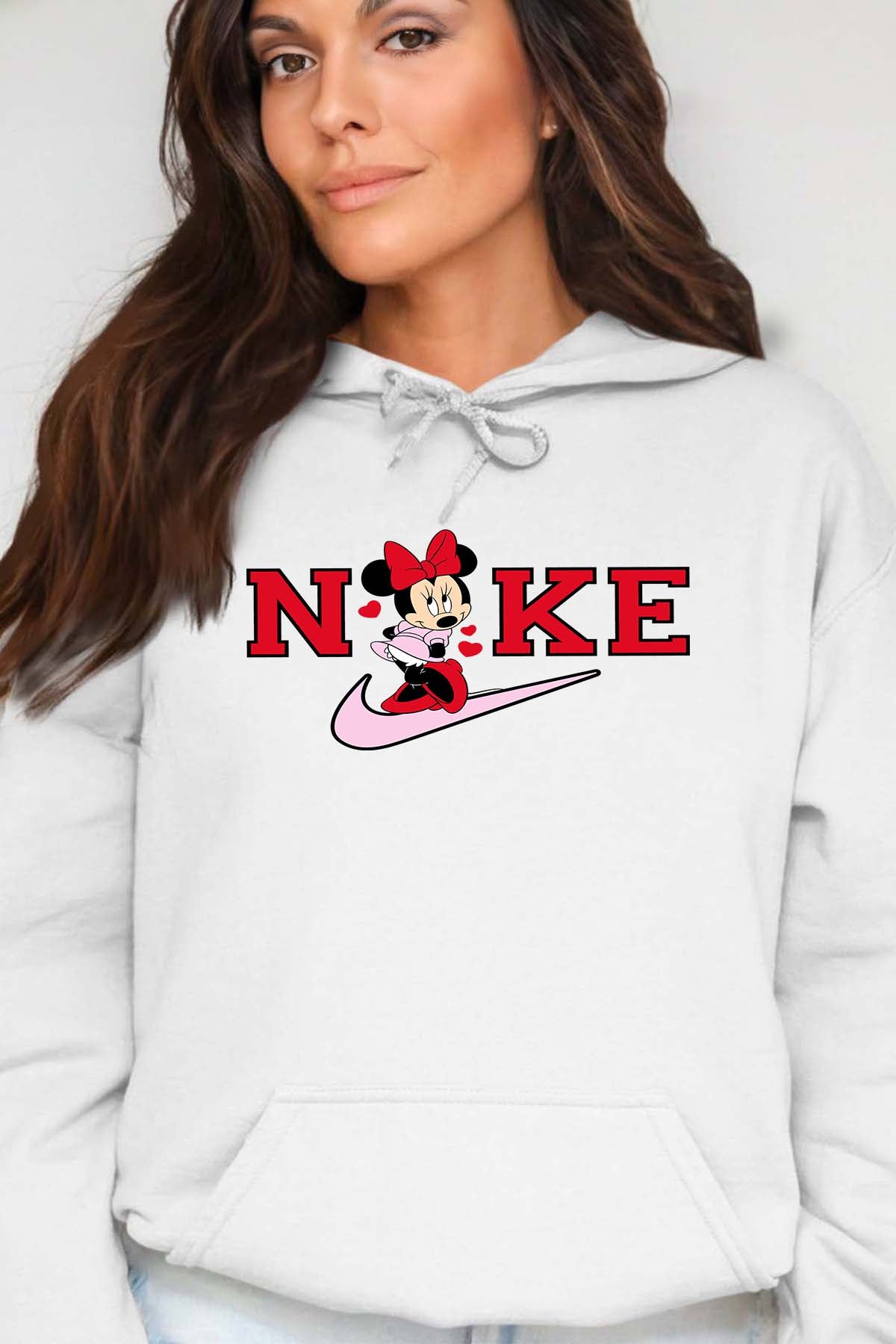 COULEUR:Blanc|Sweat Capuche Femme | Minnie NKE Blanc