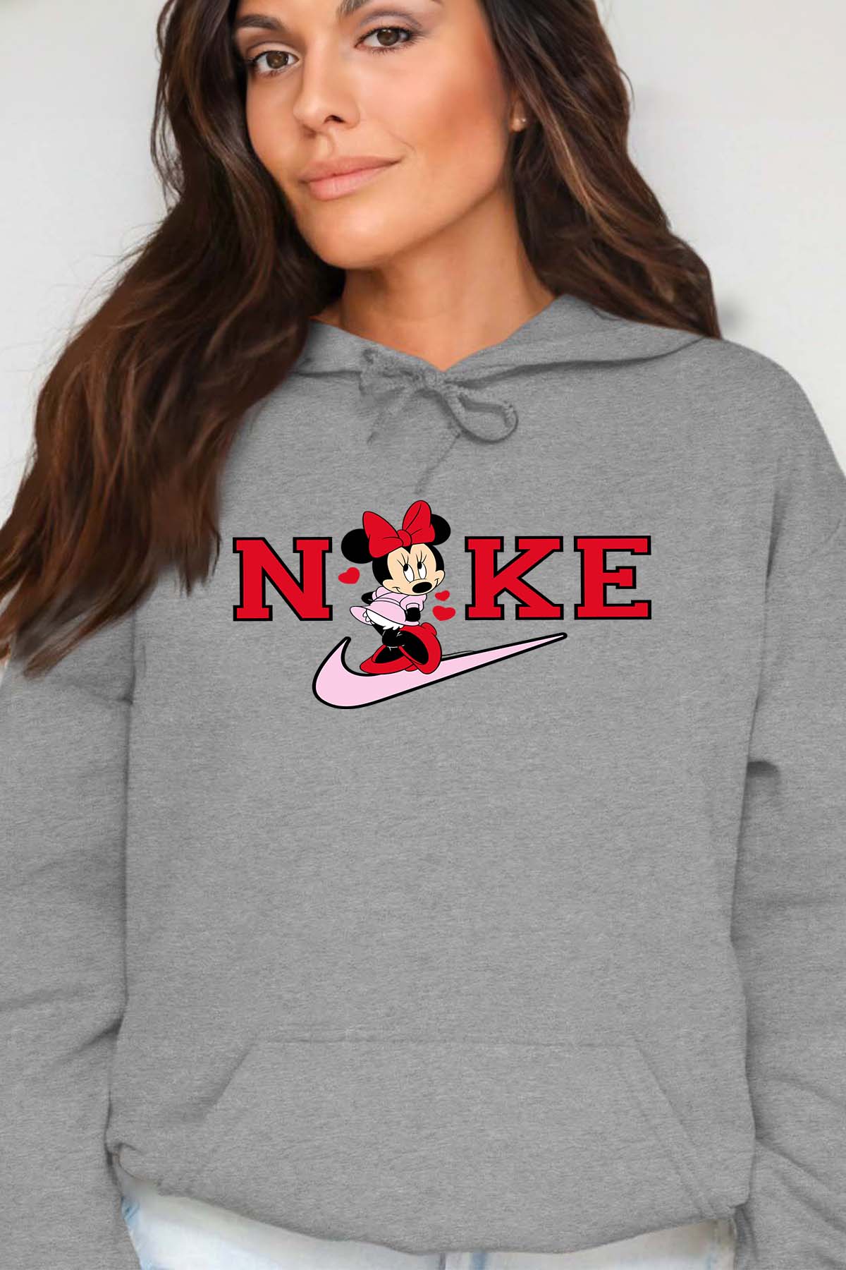 COULEUR:Gris|Sweat Capuche Femme | Minnie NKE Gris