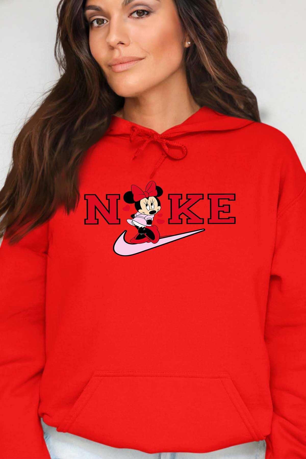 COULEUR:Rouge|Sweat Capuche Femme | Minnie NKE Rouge