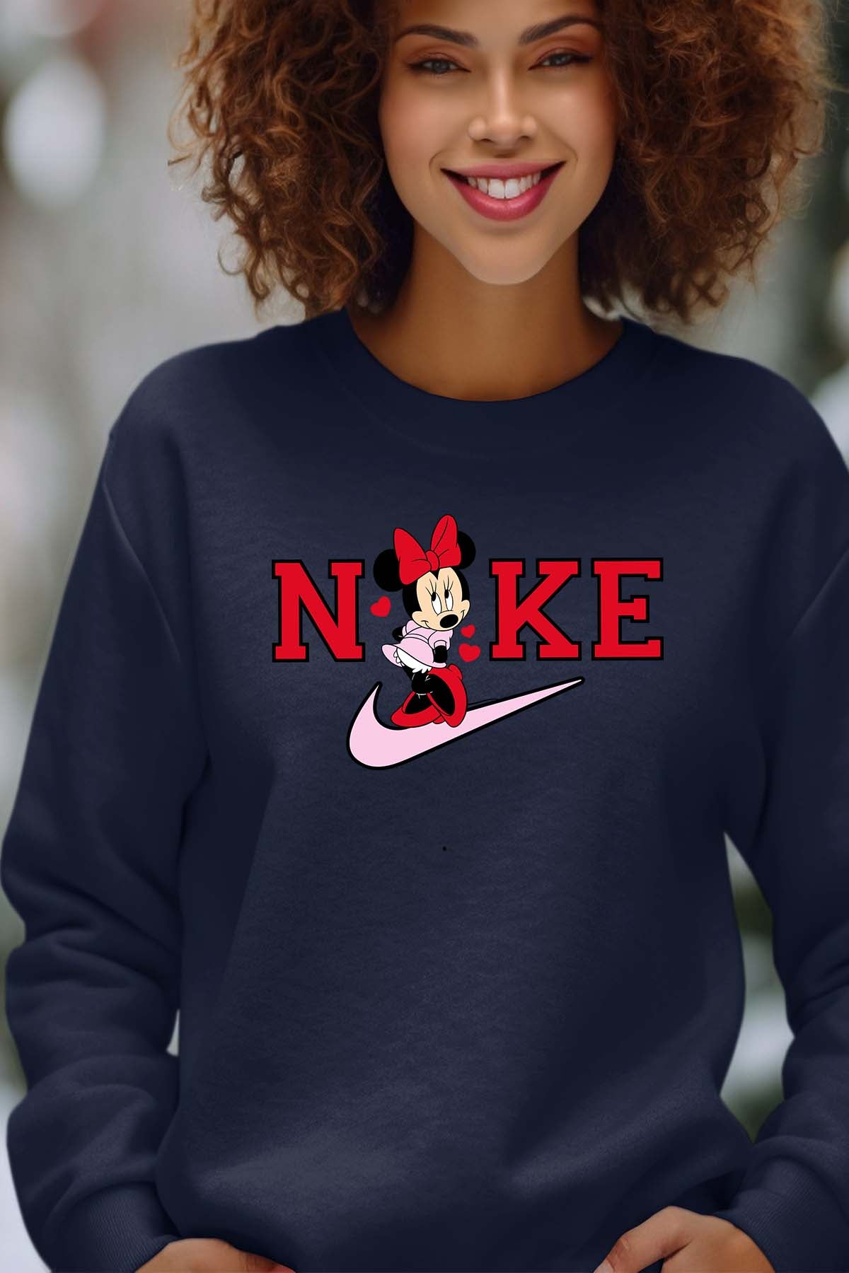 COULEUR:Marine|Sweat Col Rond Femme | Minnie NKE Marine