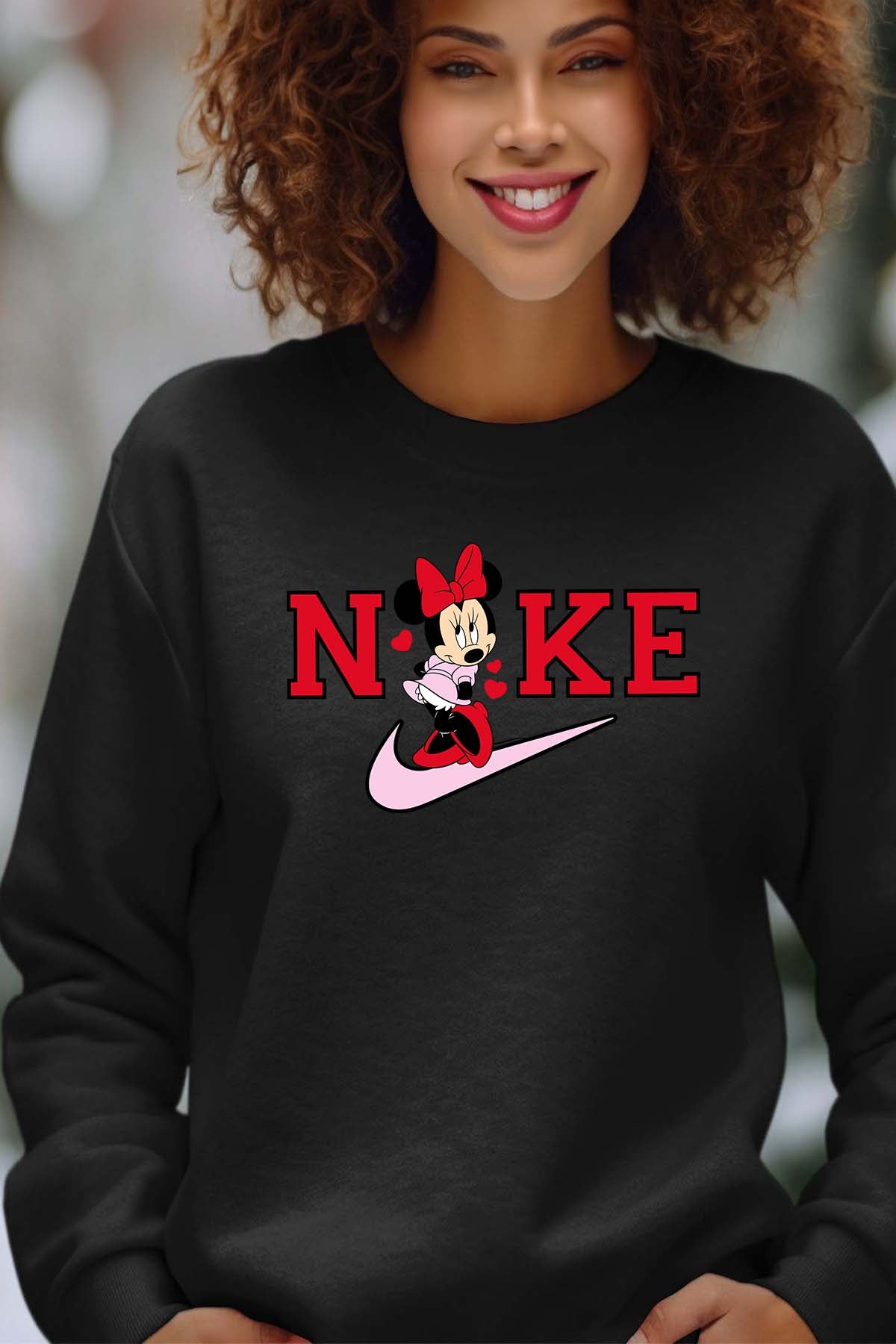 COULEUR:Noir|Sweat Col Rond Femme | Minnie NKE Noir