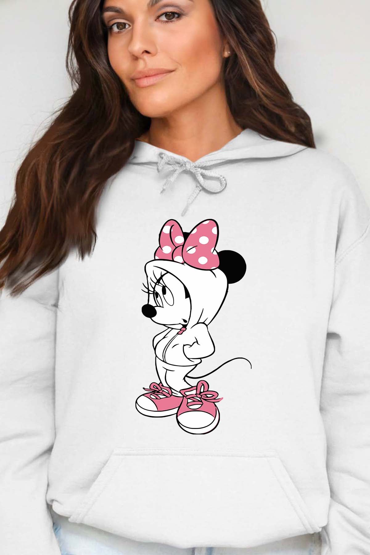 COULEUR:Blanc|Sweat Capuche Femme | Minnie Swagg Blanc