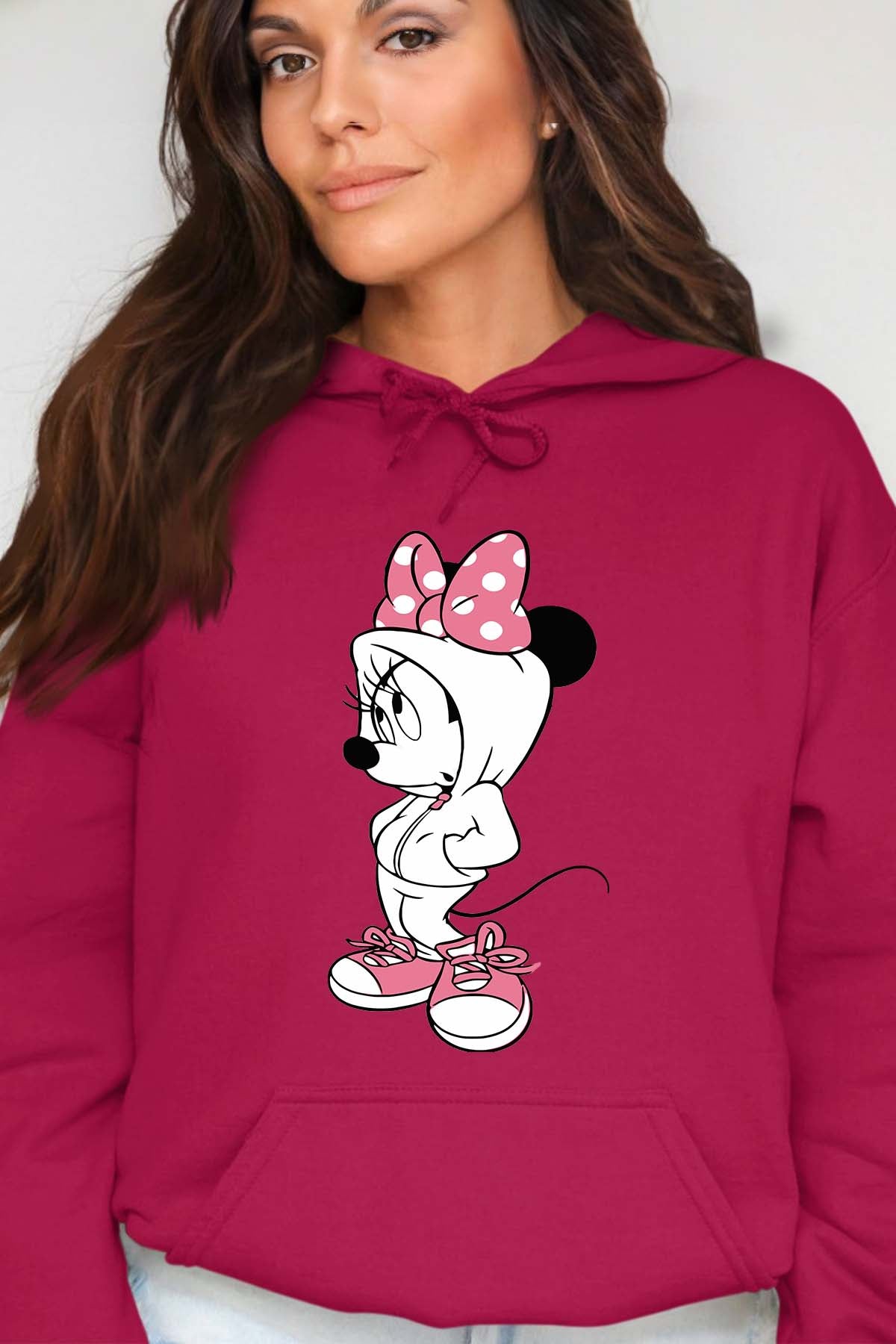 COULEUR:Bordeaux|Sweat Capuche Femme | Minnie Swagg Bordeaux