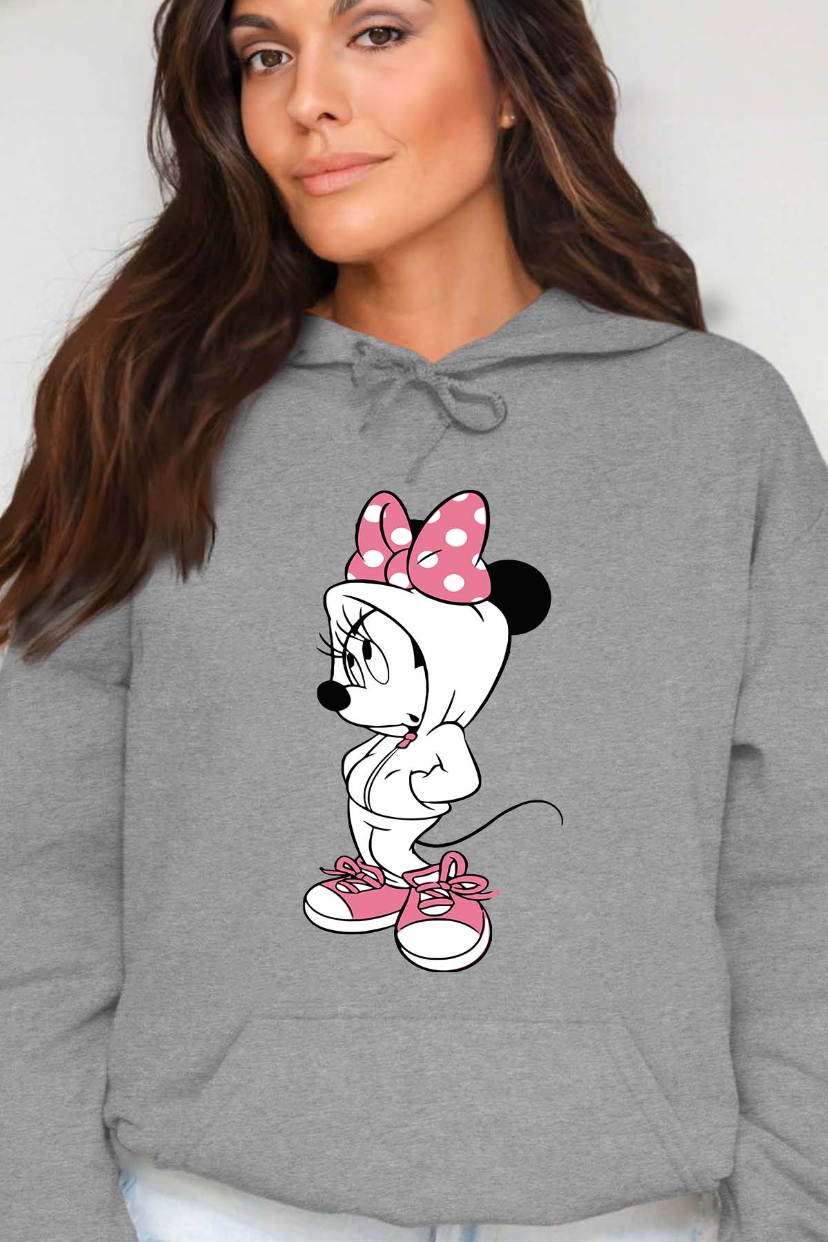 COULEUR:Gris|Sweat Capuche Femme | Minnie Swagg Gris