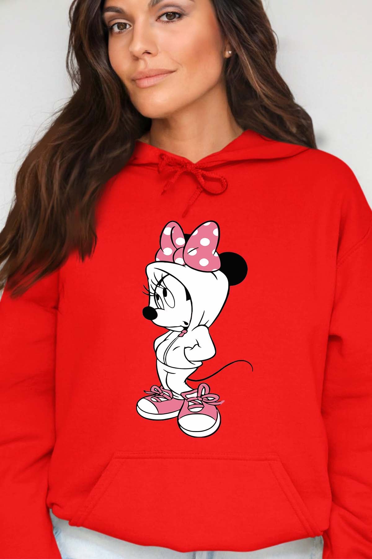COULEUR:Rouge|Sweat Capuche Femme | Minnie Swagg Rouge