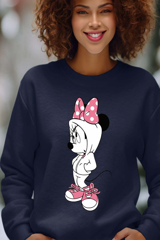 COULEUR:Marine|Sweat Col Rond Femme | Minnie Swagg Marine