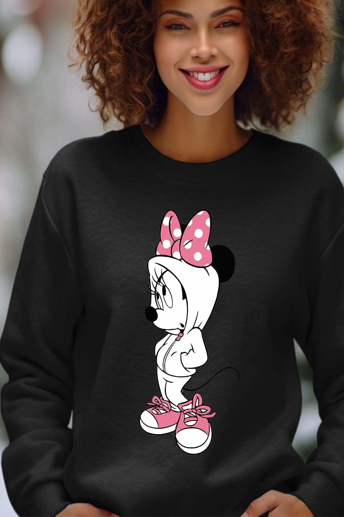 COULEUR:Noir|Sweat Col Rond Femme | Minnie Swagg Noir