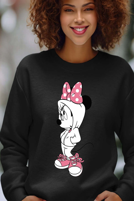 COULEUR:Noir|Sweat Col Rond Femme | Minnie Swagg Noir