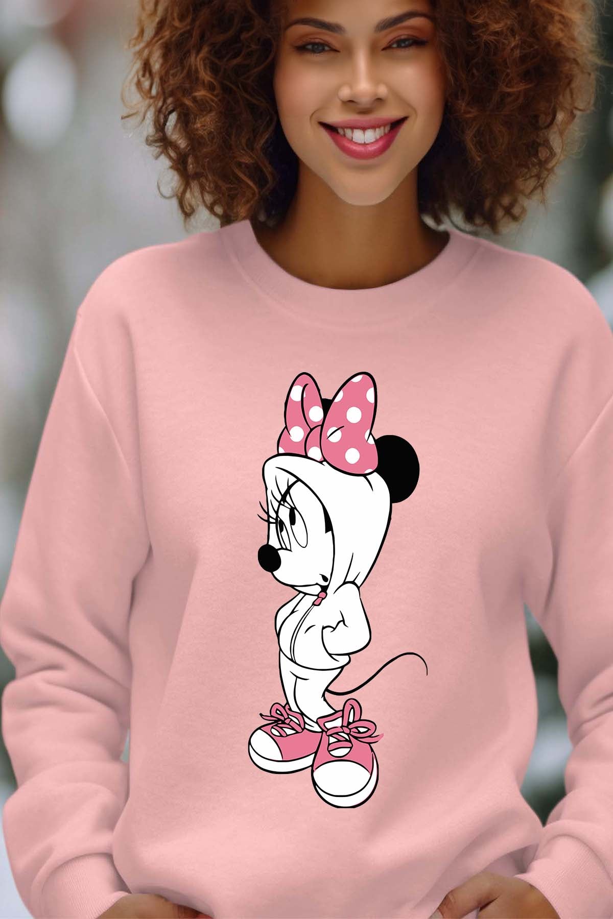 COULEUR:Rose|Sweat Col Rond Femme | Minnie Swagg Rose