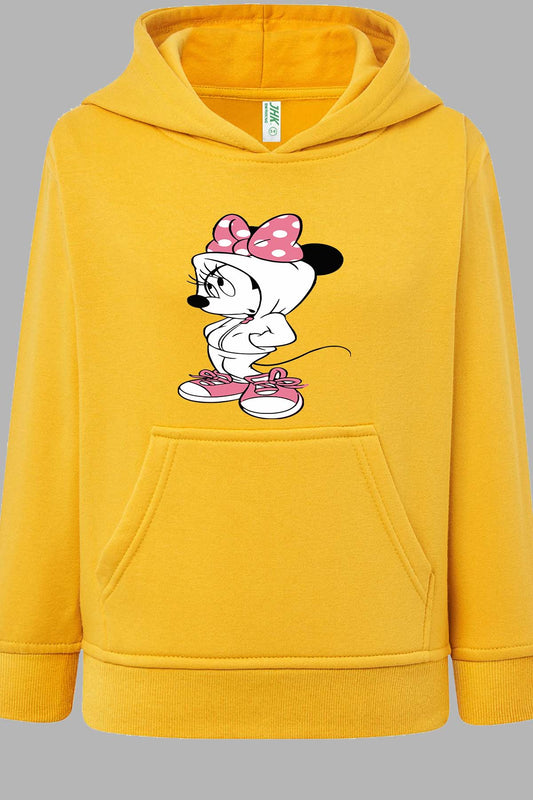 COULEUR:Jaune|Sweat Capuche Fille | Minnie Swagg Jaune