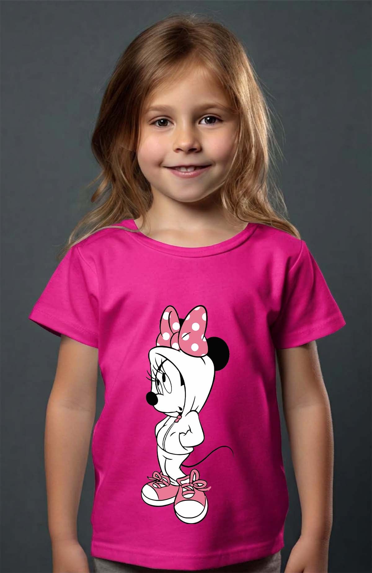 COULEUR:Fuchsia|T-shirt Fille | Minnie Swagg Fuchsia