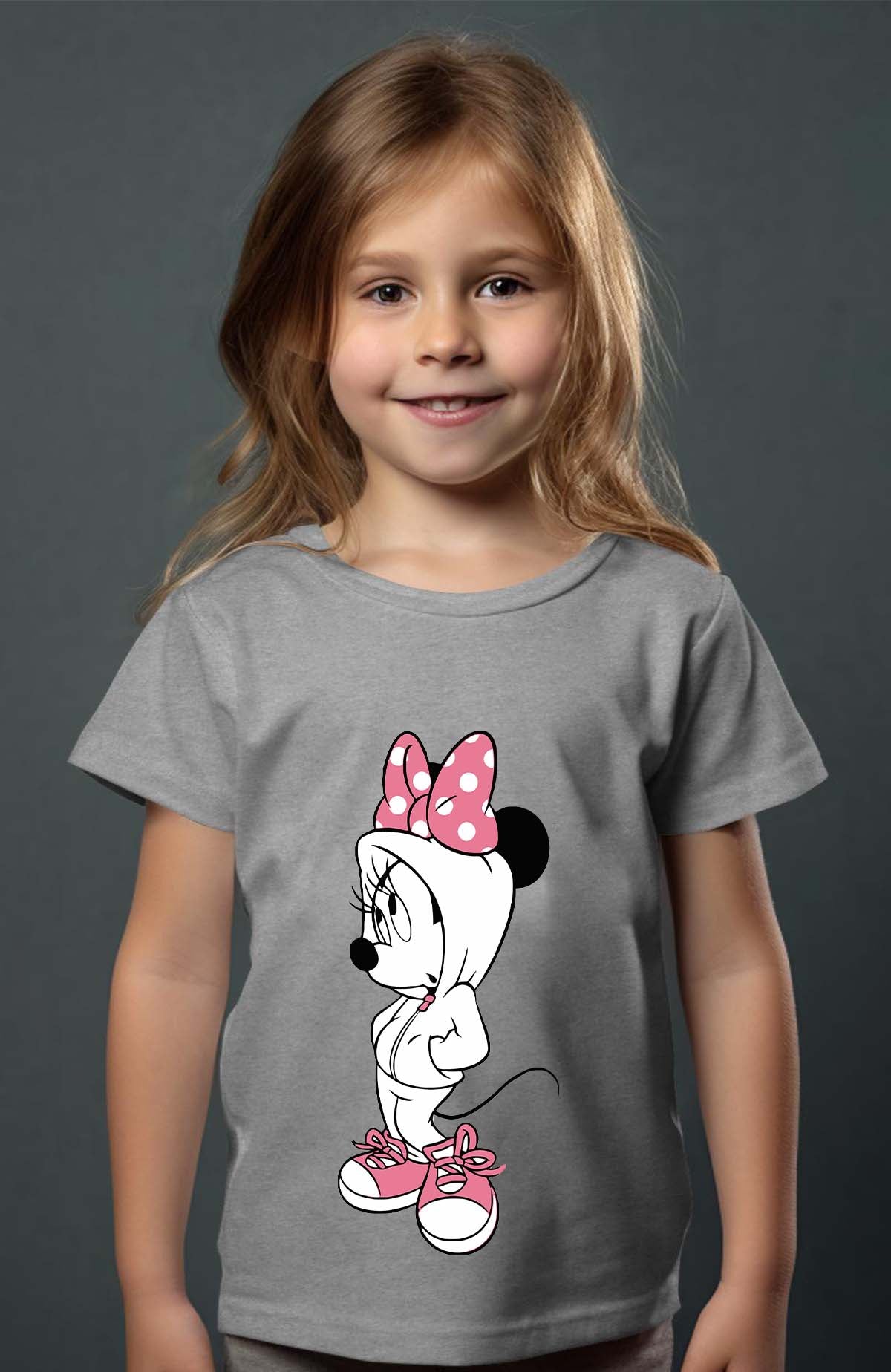 COULEUR:Gris|T-shirt Fille | Minnie Swagg Gris