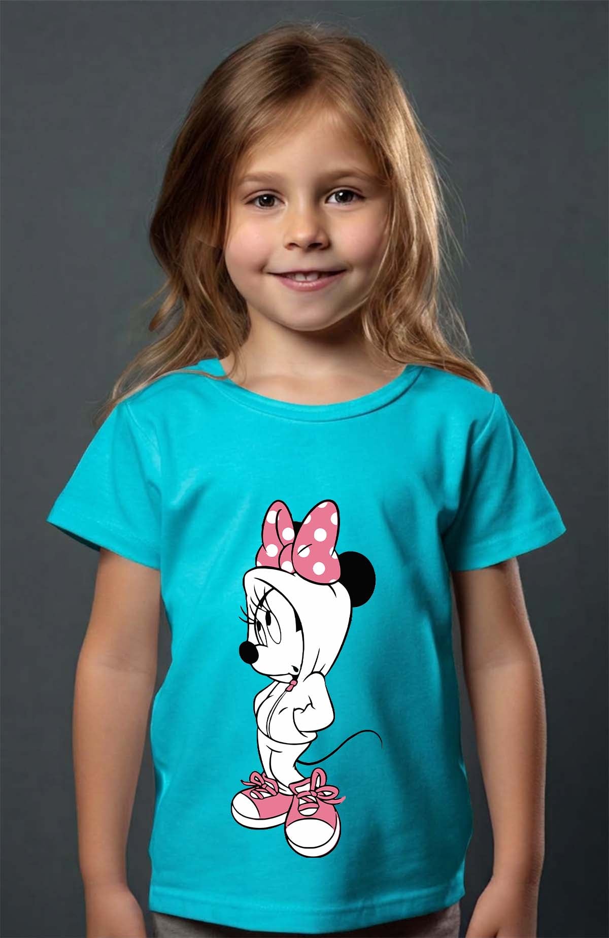 COULEUR:Turquoise|T-shirt Fille | Minnie Swagg Turquoise