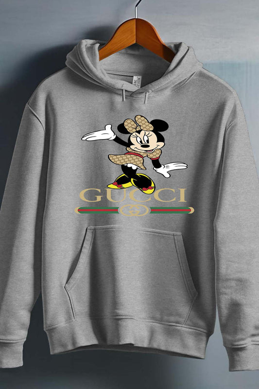 COULEUR:Gris|Sweat Capuche Fille | Minnie gucci Hello Gris