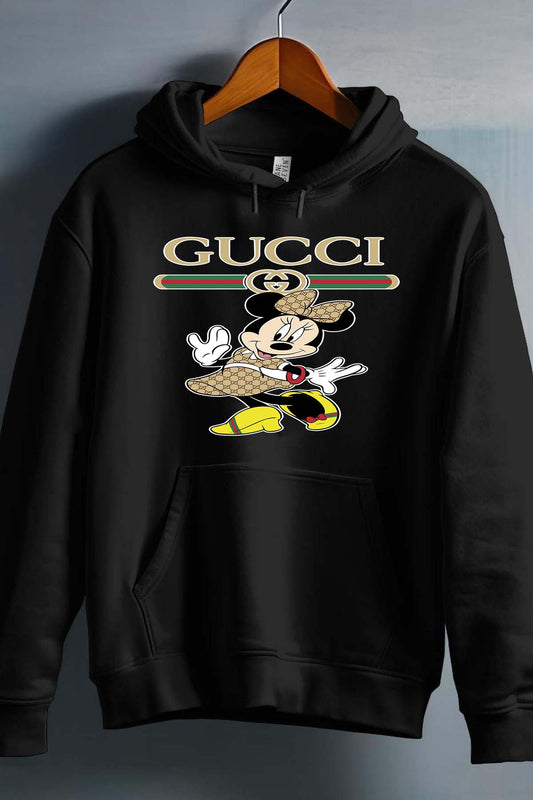 COULEUR:Noir|Sweat Capuche Fille | Minnie gucci smile Noir