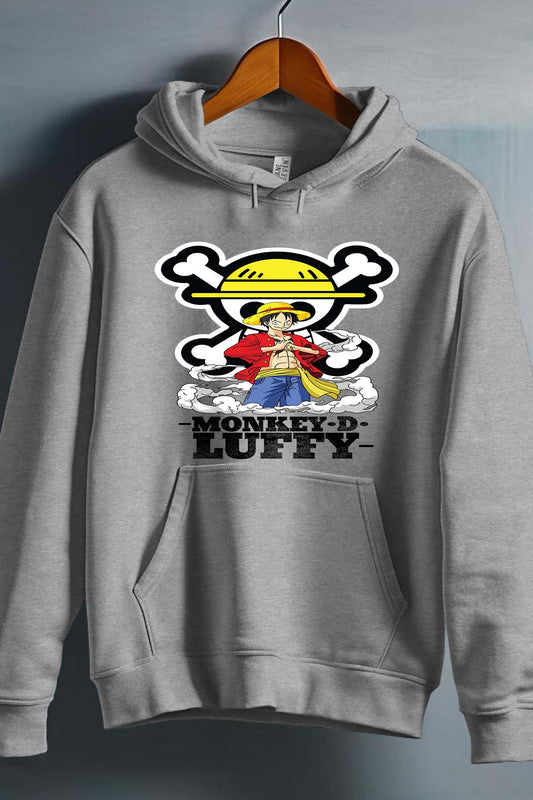 COULEUR:Gris|Sweat Capuche Garçon | Monkey D Luffy Gris