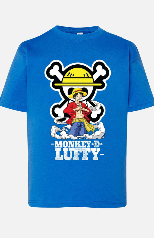 COULEUR:Bleu Roi|T-shirt Garçon | Monkey D Luffy Bleu Roi