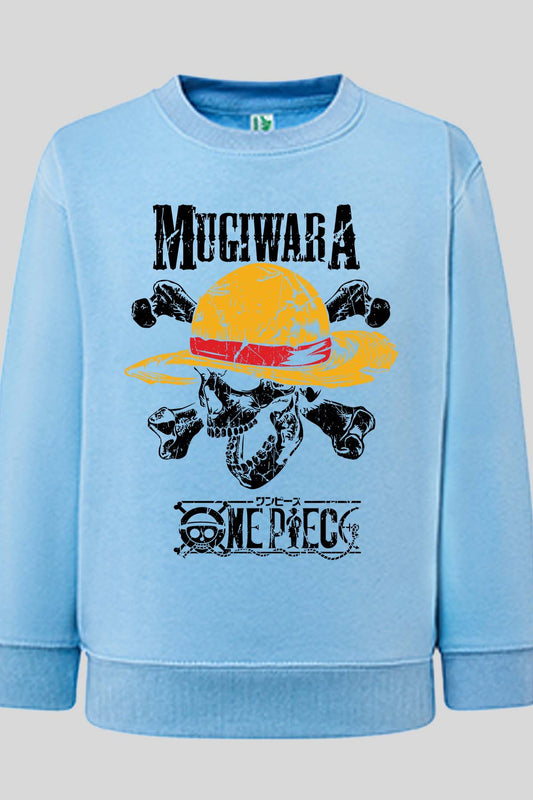 COULEUR:Bleu Ciel|Sweat Col Rond Homme | Mugiwara Bleu Ciel