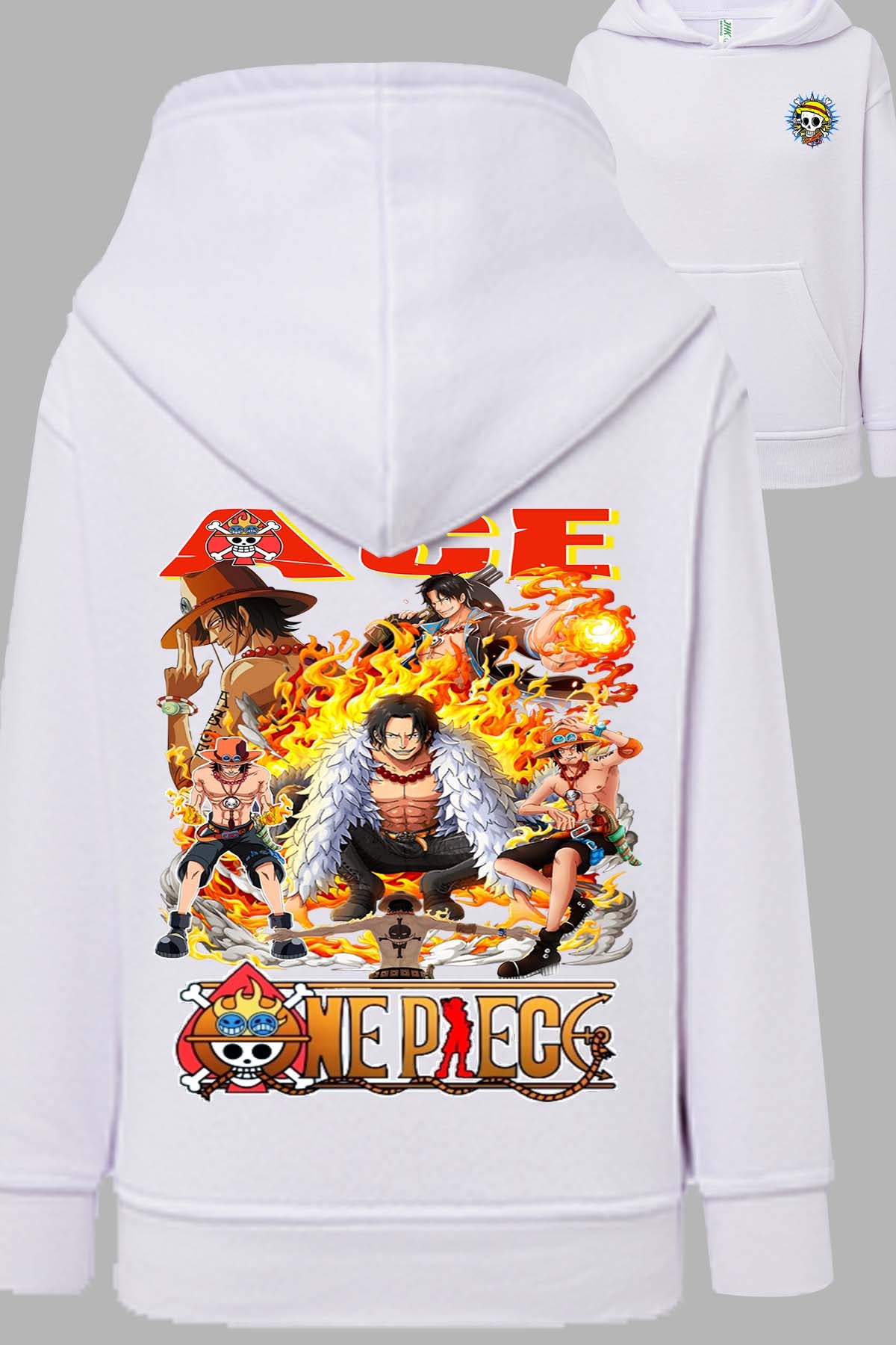 COULEUR:Blanc|Sweat Capuche Homme | Multi Ace 01 Blanc