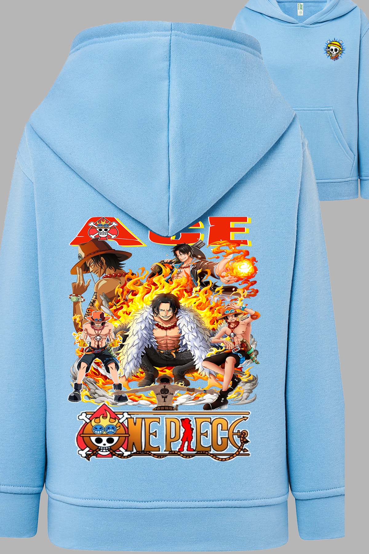 COULEUR:Bleu Ciel|Sweat Capuche Homme | Multi Ace 01 Bleu Ciel