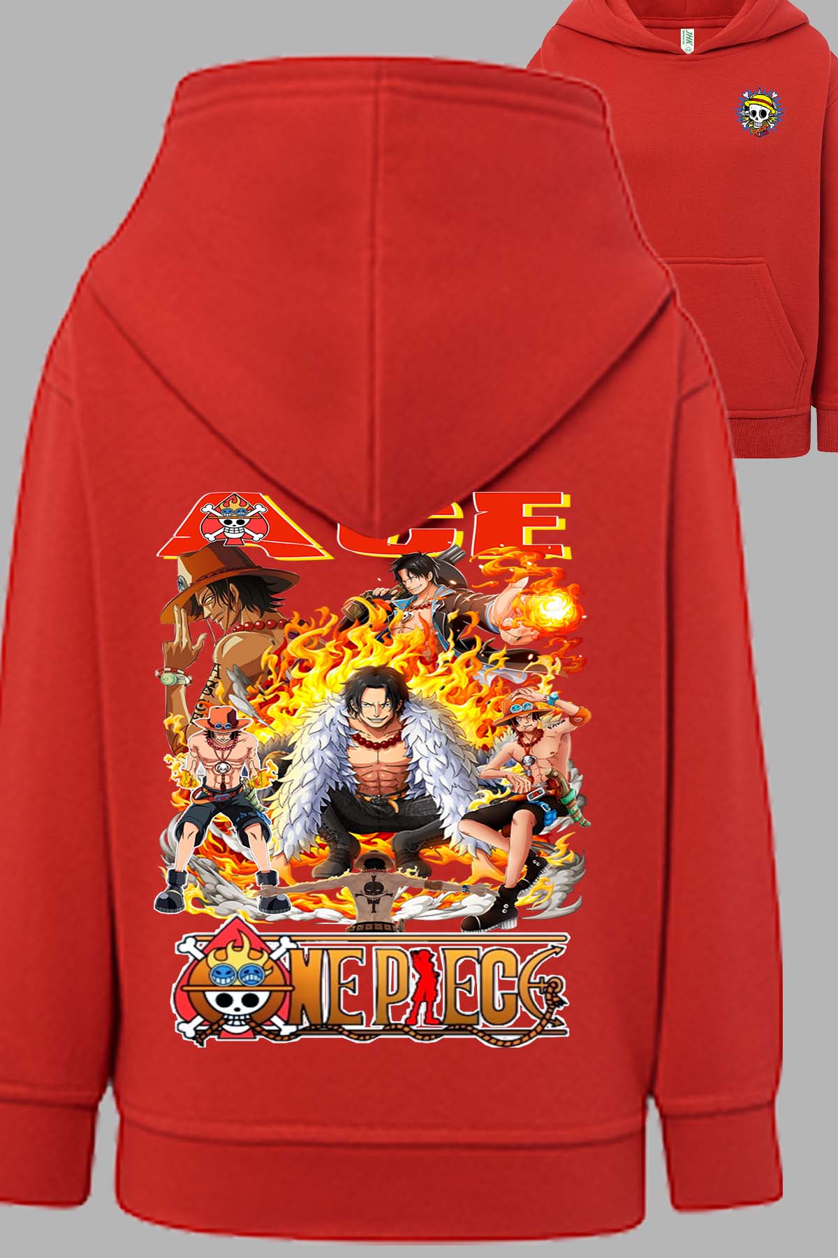 COULEUR:Rouge|Sweat Capuche Homme | Multi Ace 01 Rouge