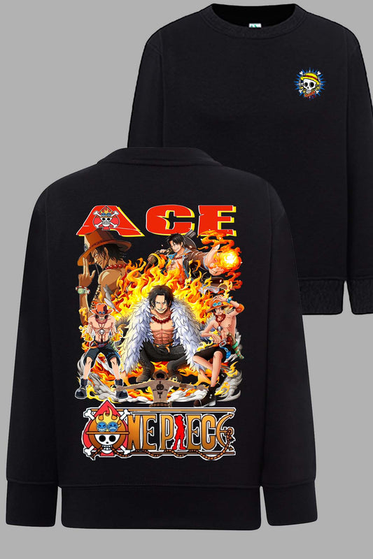 COULEUR:Noir|Sweat Col Rond Garçon | Multi Ace 01 Noir
