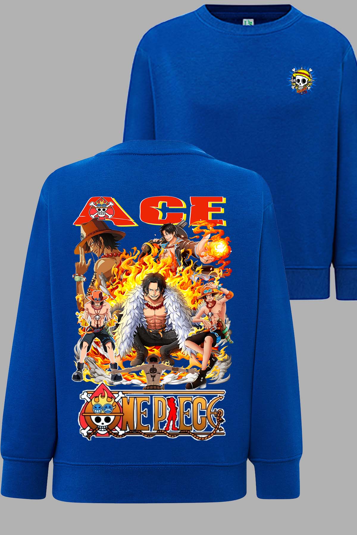 COULEUR:Bleu Roi|Sweat Col Rond Homme | Multi Ace 01 Bleu Roi