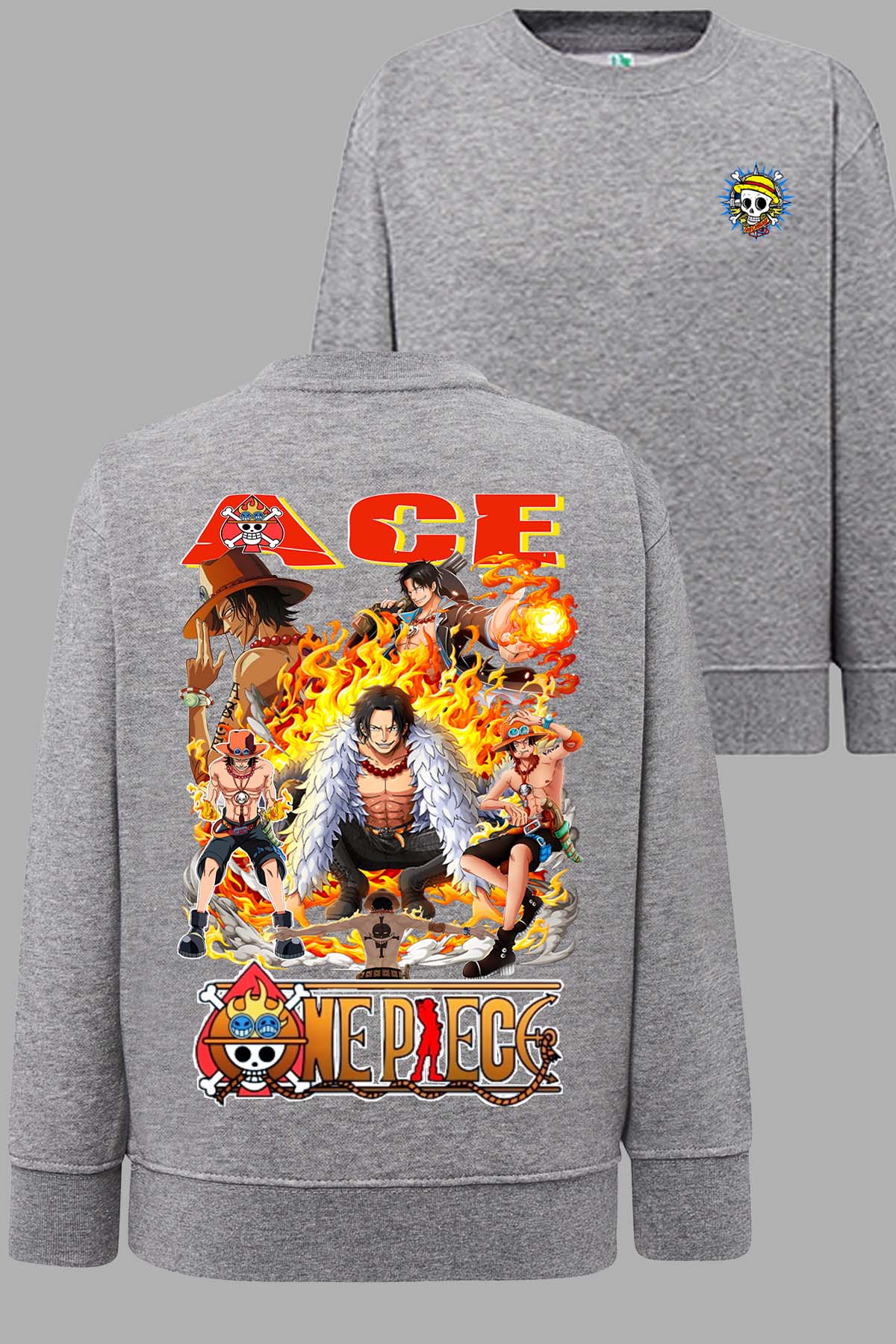 COULEUR:Gris|Sweat Col Rond Homme | Multi Ace 01 Gris