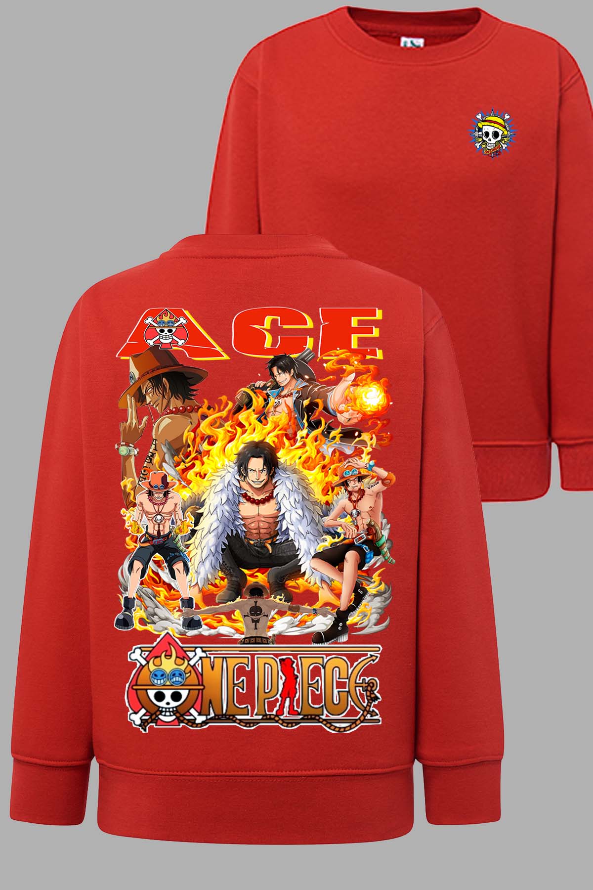 COULEUR:Rouge|Sweat Col Rond Homme | Multi Ace 01 Rouge