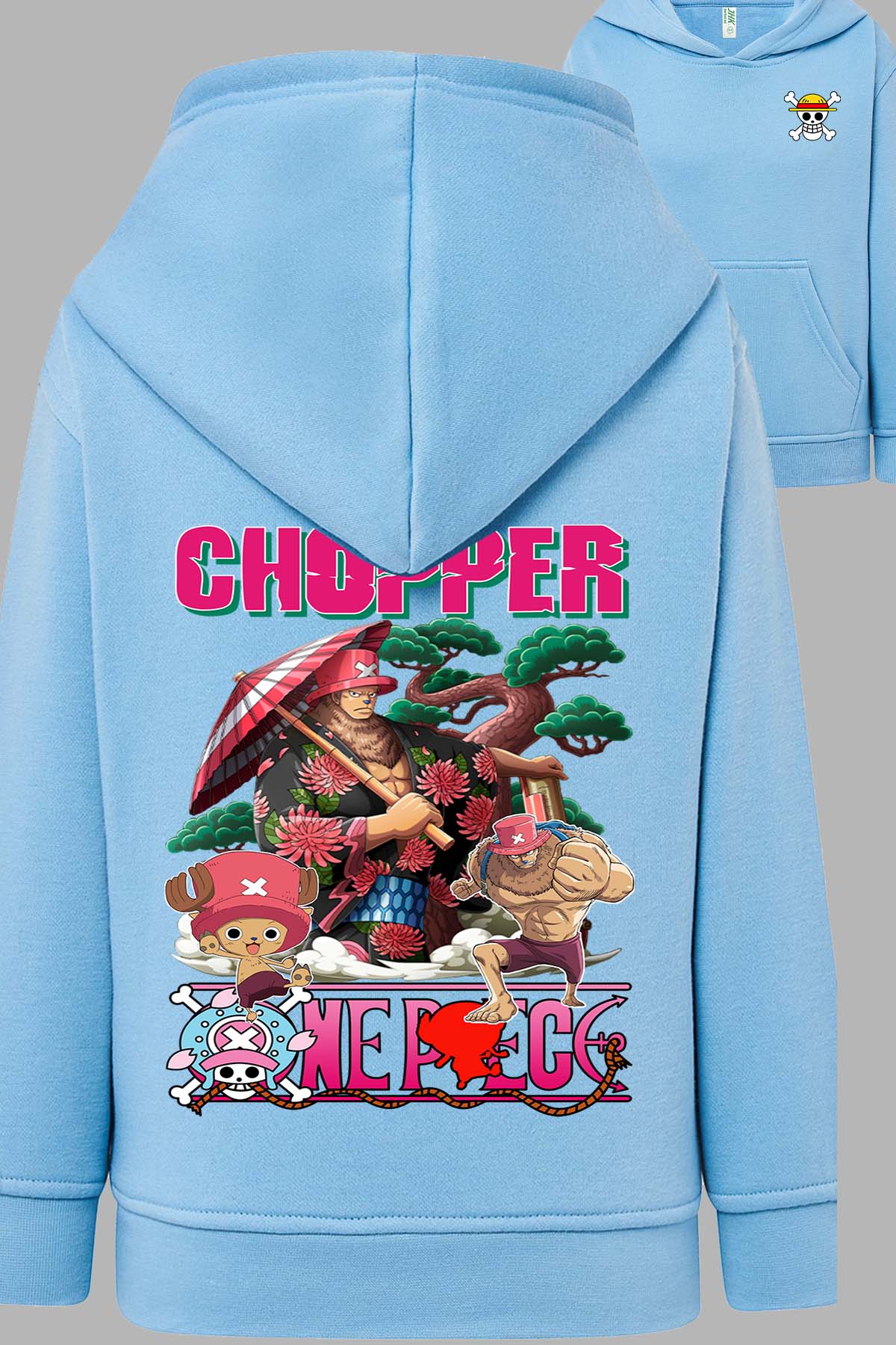 COULEUR:Bleu Ciel|Sweat Capuche Fille | Multi Chopper 01 Bleu Ciel