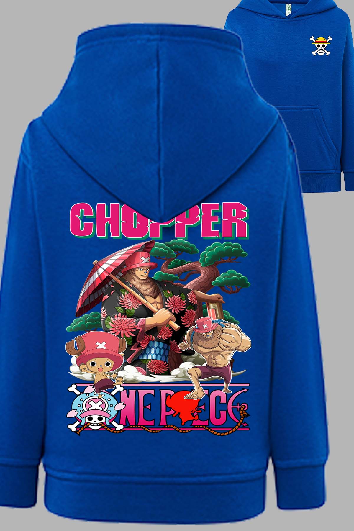 COULEUR:Bleu Roi|Sweat Capuche Fille | Multi Chopper 01 Bleu Roi